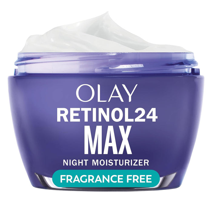 Olay Retinol Night Cream for Women, MAX, Anti-Aging Face Moisturizer, Fragrance-Free, Gift for Women, Non Greasy - Anti-Wrinkle, Hydrating Skin Care - Triple Collagen Cream, Niacinamide, 1.7oz