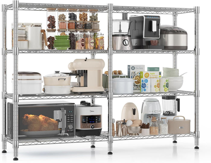 Homdox 5 Tier Storage Shelves, Heavy Duty Wire Shelving Unit, Adjustable Metal Shelves for Storage, Garage Rack Pantry Shelves Kitchen Shelving, 14"x60"x72", Silver Gray