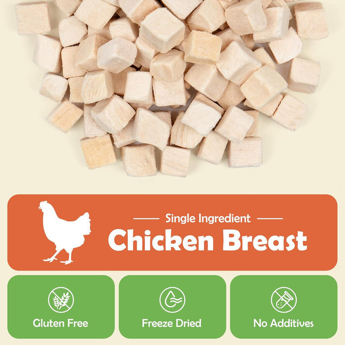 MON2SUN Freeze Dried Chicken Cat and Dog Treats, Single Ingredient Natural and Healthy Dog Snacks, High Protein Training Treats & Food Topper, 6oz