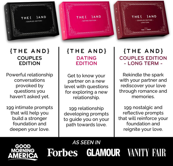 {THE AND} Couples Edition - 199 Meaningful Conversation Cards for Couples - Questions to Deepen Connection & Build Relationships - Date Night Card Game for Adults by The Skin Deep