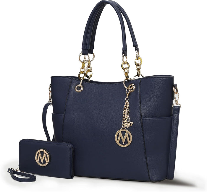 MKF Collection Tote Bag for Women, Handbag Set with Wallet-Top-Handle Bag Vegan Leather Purse by Mia K