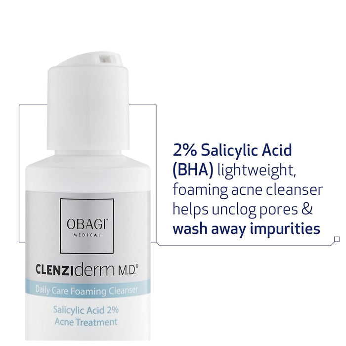 Obagi CLENZIderm M.D. Daily Care Foaming Acne Cleanser – Acne Treatment with 2% Salicylic Acid (BHA)