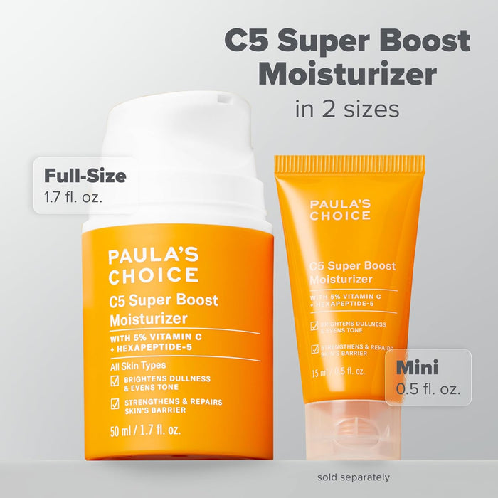 Paula's Choice C5 Super Boost Face Moisturizer with 5% Vitamin C & Squalane, Daily Face Lotion for Discoloration, Uneven Tone, Fine Lines & Breakout-Prone Skin, Fragrance-Free
