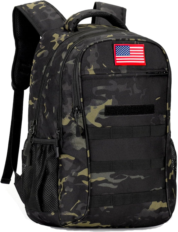 Camo Backpack,Military Tactical Backpack for Men with Flag Patch,30L School Backpack for Outdoor