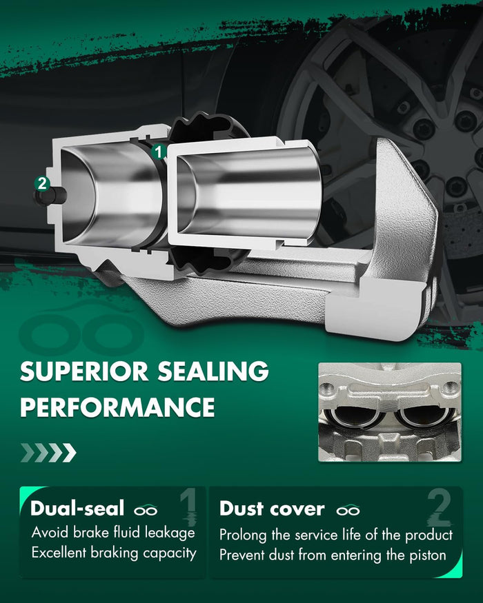 SCITOO Front Left & Right Brake Calipers With Bracket 19B2870 19B2871 Compatible For INFINITI EX35/EX37/G25/G35/G37/M35/M35h/M37/M45/M56/Q40/Q70/Q70L/QX50/QX70,For Nissan 370Z/Murano