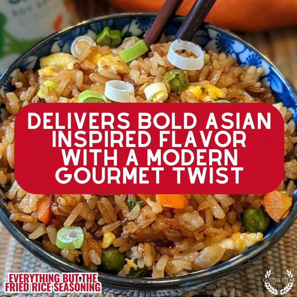 Everything But The Fried Rice Seasoning | All Natural | Non GMO | Hand Crafted | Small Batch | GLP-1 Friendly | Gourmet Spice Mix | Made In USA | No MSG | Artisanal Rub | Ultra Luxury Seasoning | Magnetic Tin | No Artificial Colors or Flavors | Gustus Vit