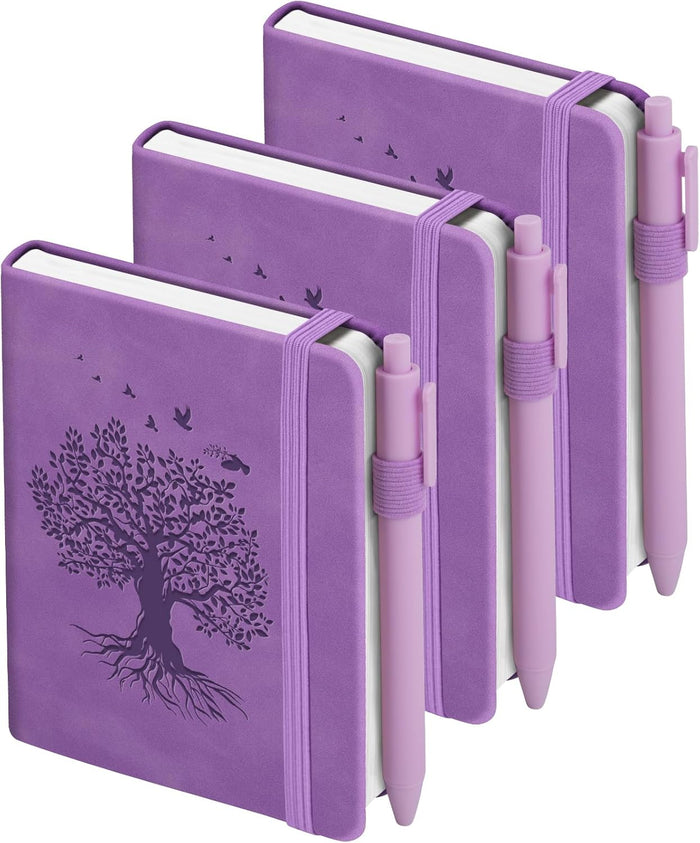 3 Pack Pocket Journaling Notebooks, A6 Small Notebook For Note Taking Journaling Notebooks Journals For Writing Mini Note Pads With Pen Holder 120 Pages 100 GSM Thick Paper-3 Aegean Blue