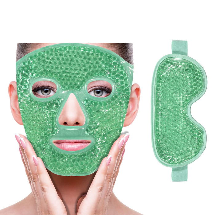 ZNÖCUETÖD Cold Face Eye Mask Ice Pack Reduce Facial Puff, Dark Circles, Gel Beads Hot Heat Cold Compress Pack, Face SPA for Woman Sleeping, Pressure, Headaches, Skin Care, Post Laser Care[Blue]