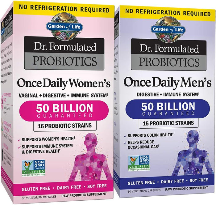 Garden of Life Once Daily Dr. Formulated Probiotics for Women 50 Billion CFU 16 Probiotic Strains with Organic Prebiotics for Digestive, Vaginal & Immune Health, Dairy Free, Shelf Stable 30 Capsules
