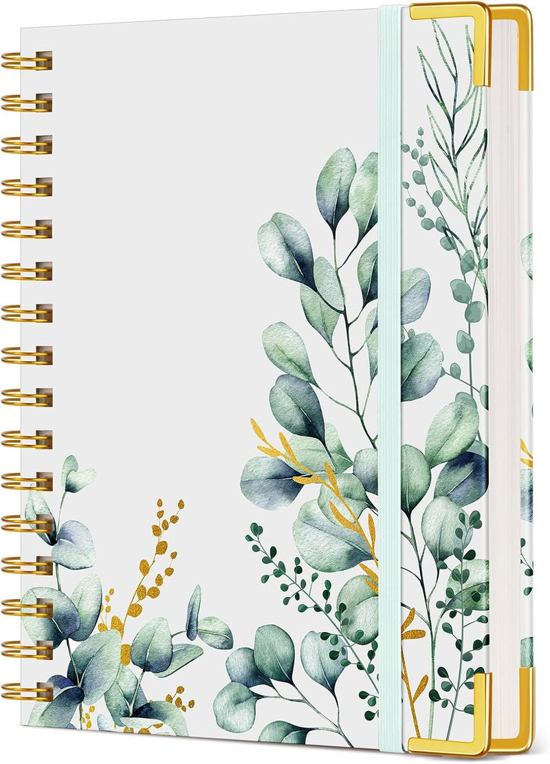 Cute Spiral Notebook Journal for Women, 200 Pages Lined Notebooks 8.5” x 11”, A4 Large Hardcover Spiral Journals with 100 GSM Thick Paper, College Ruled Notebook for Writing Work School, Orange Floral