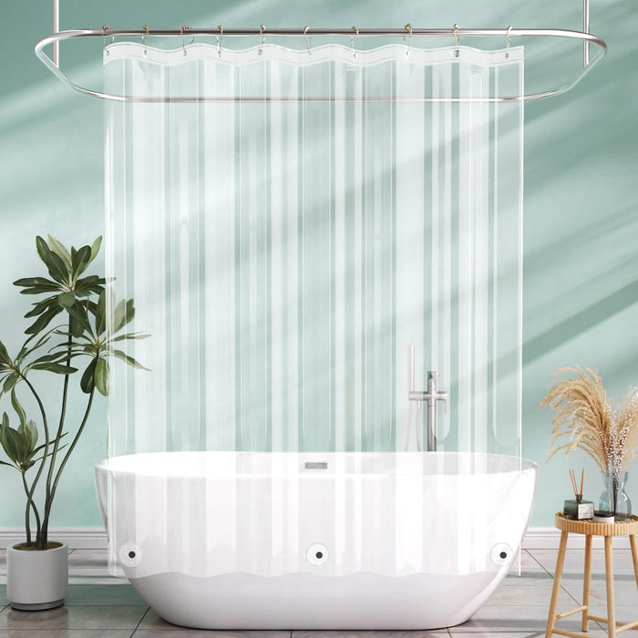AmazerBath Shower Curtain Liner, 72x72 Clear Shower Curtain Liner, Waterproof Plastic Shower Liner, Cute Lightweight PEVA Shower Curtain for Bathroom with 3 Magnets and 12 Rustproof Metal Grommets