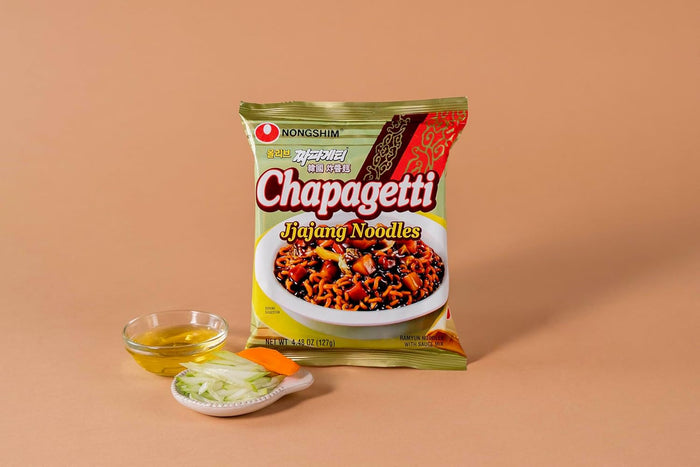Nongshim Ramen Noodles, Gourmet Instant Ramen, Premium Microwavable Noodle, Chapagetti, 4.5 Ounce (Pack of 4)