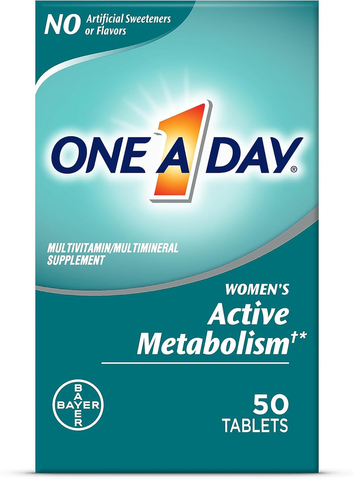 One A Day Women's Active Metabolism Daily Essential, Multivitamin for Women, Metabolism Support, Vitamins for Women with All 8 B-Vitamins, Vitamin D, Magnesium & More,120 Count