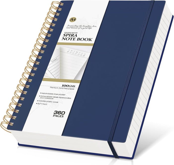 Pink Spiral Notebook Journal,360 Pages College Ruled Notebook, Lined Thick Journals for Women Men,A5 Thick Spiral Journal for Writing,100GSM Paper, Spiral Notebooks for Work School 5.5"x8.5"
