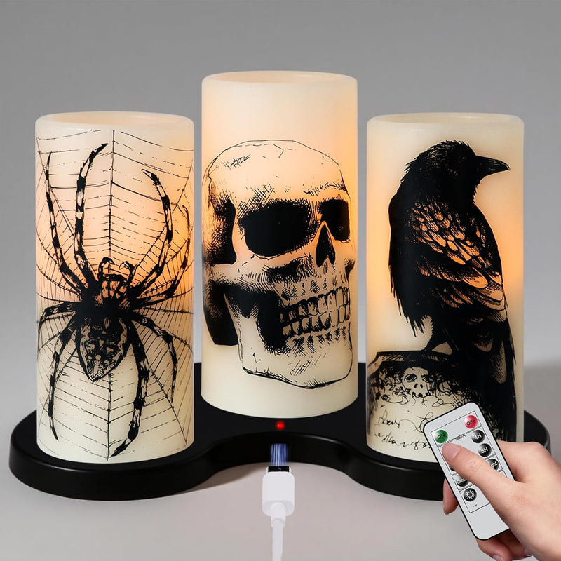 Eldnacele Flickering LED Candles Set of 3