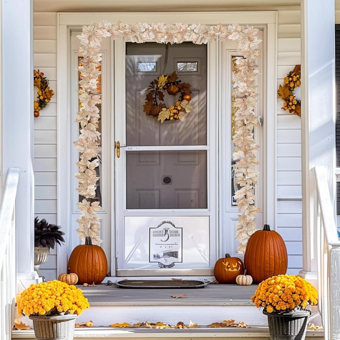 Timer - 2 Pack Fall Decor Fall Garland with Lights Fall Decorations for Home, Lighted Maples Leaves Garland Total 13Ft 40LED Battery Operated Autumn Harvest Halloween Thanksgiving Decor Indoor Outdoor