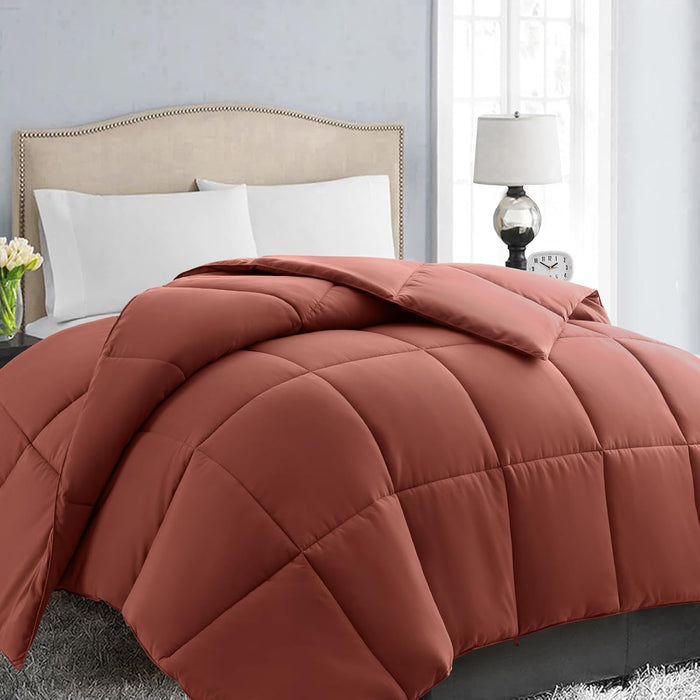 EASELAND Oversized Queen Down Alternative Comforter - Quilted Duvet Insert for All Seasons, Soft Lightweight with Corner Tabs, Summer Winter Warm Bedding, Black 98×98 Inches