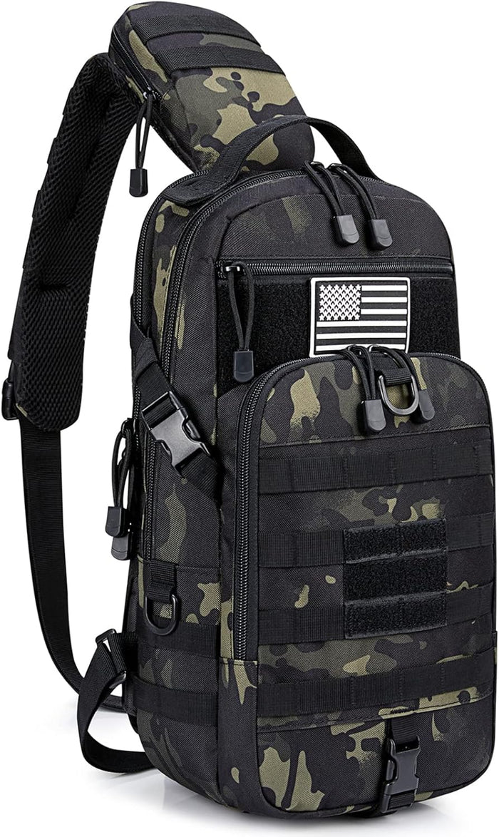 G4Free EDC Bag Tactical Sling Bag Backpack Molle Chest Shoulder Assault Pack Rectangular Outdoor Daypack