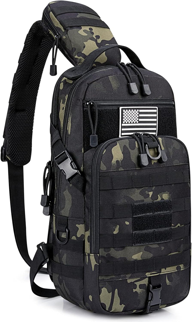 G4Free EDC Bag Tactical Sling Bag Backpack Molle Chest Shoulder Assault Pack Rectangular Outdoor Daypack