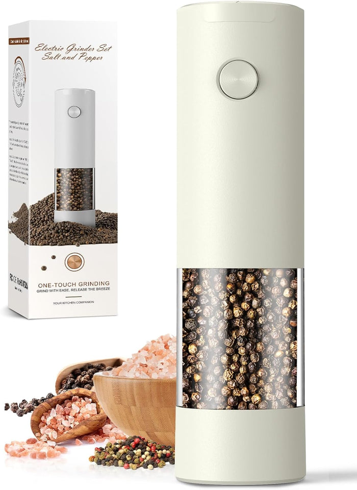 Electric Salt and Pepper Grinder Set Automatic Battery Pepper Mill Shakers Adjustable Coarseness Upgraded Larger Capacity with Led Home and Kitchen Appliances for New House Warming Gifts
