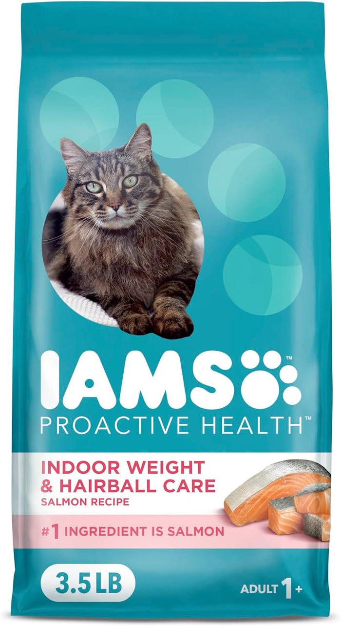 IAMS Proactive Health Indoor Weight Control & Hairball Care Adult Dry Cat Food, Chicken & Turkey Recipe, 3.5 lb. Bag