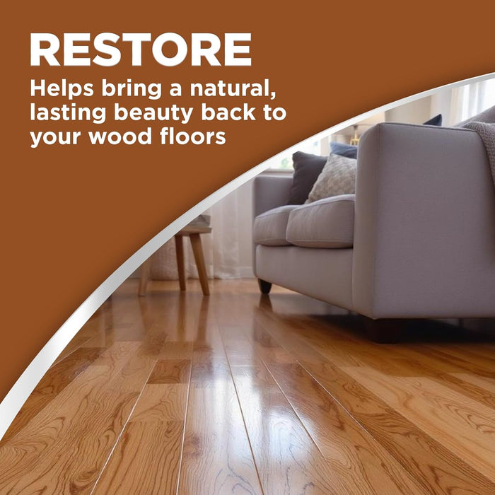 Weiman Hardwood Floor Cleaner and Polish - Cleans Vinyl Tile, Solid, Laminate, Natural Shine, No Residue, Removes Scratches, Leaves Protective Layer, 1 Gallon Mop Soap & 32 Oz Restorer