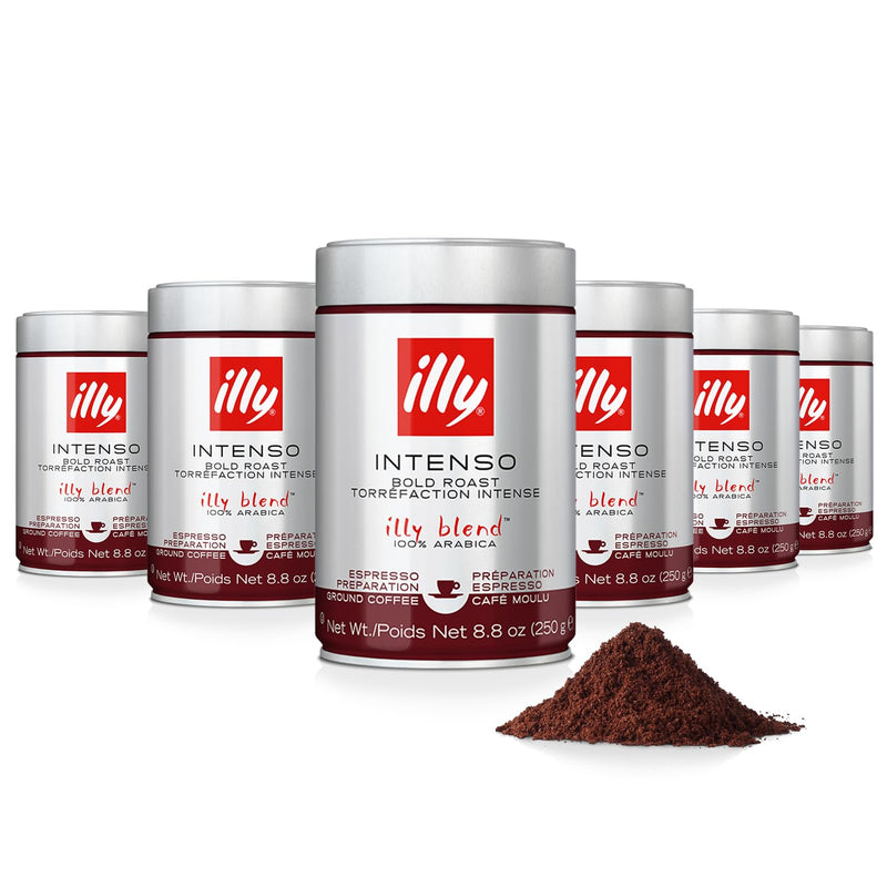 Illy Coffee, Ground Drip Forte, Extra Dark Roast, 100% Arabica Bean Bold Signature Italian Blend, No Preservatives, 8.8 Ounce (Pack Of 1)