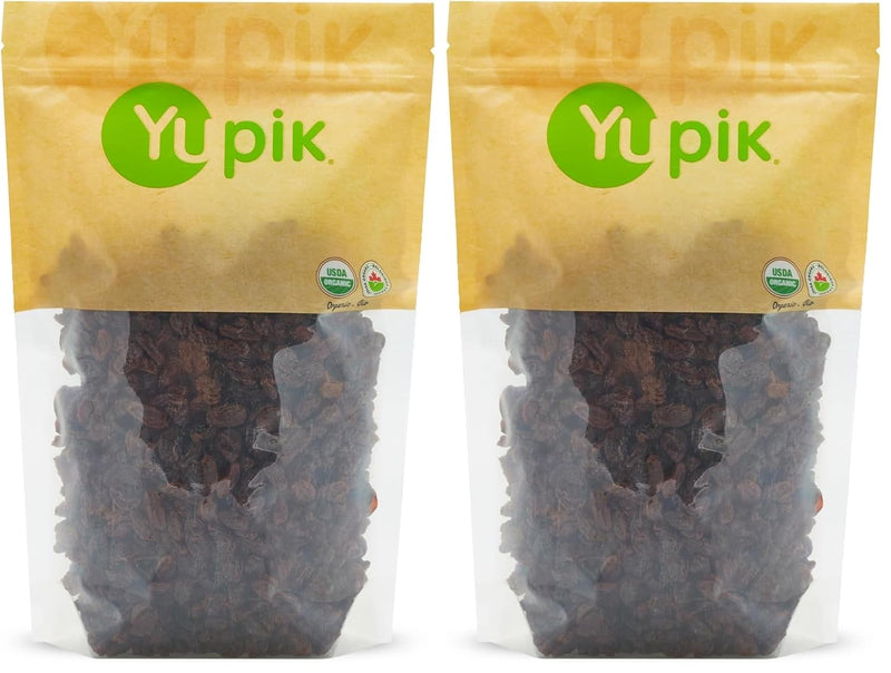 Yupik Organic Thompson Raisins, 2.2 lb, Gluten-Free, Kosher, Non-GMO, Vegan, Dried Fruits, Naturally Sweet, No Added Sugar, Seedless, Healthy Snacks, Fruity Topping & Inclusion, Ideal for Baking
