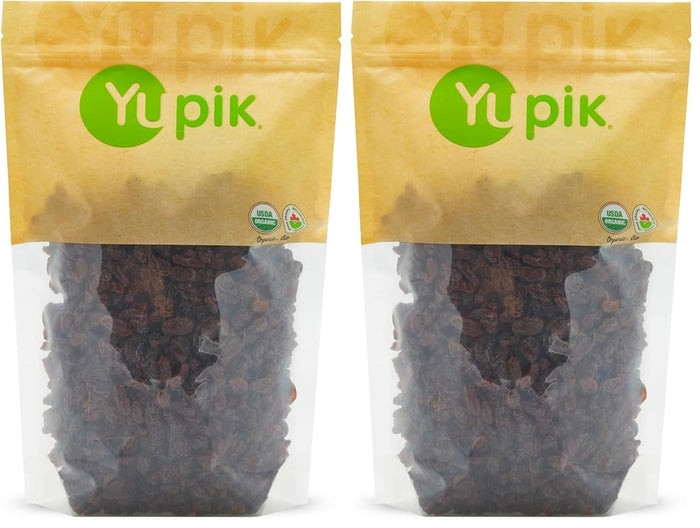 Yupik Organic Thompson Raisins, 2.2 lb, Gluten-Free, Kosher, Non-GMO, Vegan, Dried Fruits, Naturally Sweet, No Added Sugar, Seedless, Healthy Snacks, Fruity Topping & Inclusion, Ideal for Baking