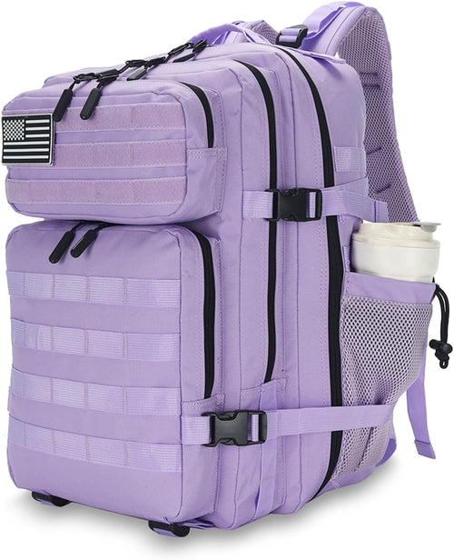 25L Tactical Backpack for Men Women Military Backpack Army Assault Pack Molle Backpack Small Bug Out Bag Travel Rucksack Daypack (Light Purple)