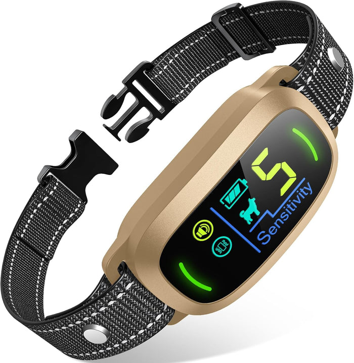 Dog Bark Collar for Large Medium Small Dogs, Rechargeable Smart Bark Collar, Anti Barking Training Collar with 5 Adjustable Sensitivity Beep Vibration (Black)