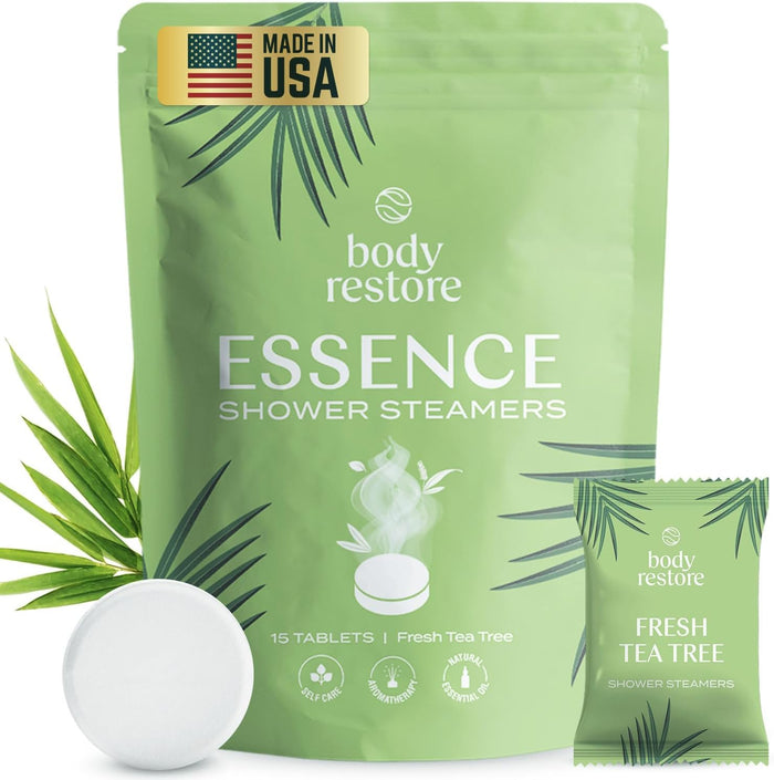 Body Restore Shower Steamers Aromatherapy 30 Pack - Christmas Stocking Stuffers for Men, Birthday Gifts for Women, White Elephant, Relaxation, Self Care - Collector’s Box