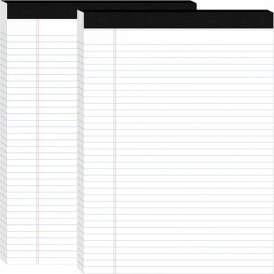 2Packs Legal Pads 8.5 x 11 Inch, 50Sheets/Pack, College Ruled & Perforated White Writing Pads, Pads of Paper 8.5 x 11, Lined Note Pads with Sturdy Backing for Office, Business & School Supplies