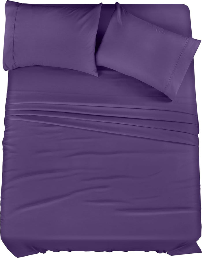 Utopia Bedding King Sheet Set 4 Piece Bed Sheets for King Size Bed, Hotel Luxury, Extra Soft, Cooling Bed Sheets - Wrinkle, and Fade Resistant (White)