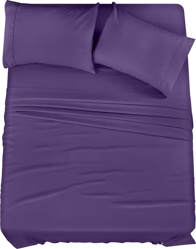 Utopia Bedding King Sheet Set 4 Piece Bed Sheets for King Size Bed, Hotel Luxury, Extra Soft, Cooling Bed Sheets - Wrinkle, and Fade Resistant (White)