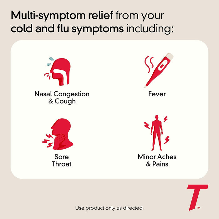 Tylenol Cold + Flu Severe Day & Night Caplets for Fever, Pain, Cough & Congestion Relief, 24 Count