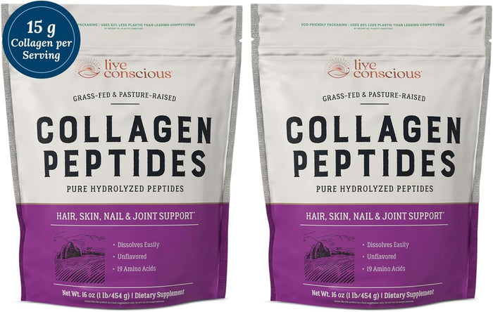 Collagen Peptides Powder - Naturally-Sourced Hydrolyzed Collagen Powder - Hair, Skin, Nail, and Joint Support - Type I & III Grass-Fed Collagen Supplements for Women and Men - 41 Servings - 16oz