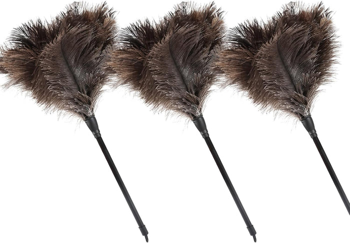 Ostrich Feather Duster 27-94Inch Retractable Fluffy Natural Detachable Ostrich Feather Duster Used for Household Cleaning and High-Altitude Cleaning (2PCS)