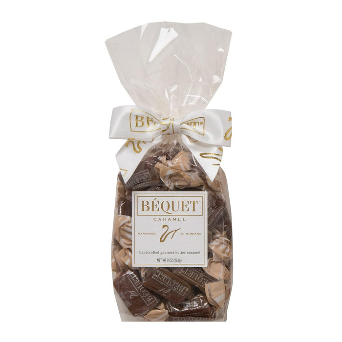 Béquet Caramel - Chewy - Gourmet Caramel Candy - Caramel Candy Individually Wrapped - Made in Montana - Kosher (Star D) and Gluten Free - 8 oz Gift Bag