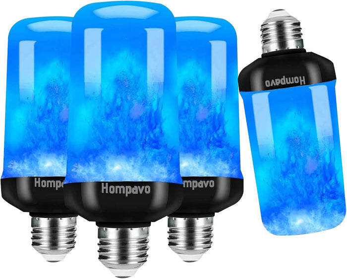 Hompavo 【Upgraded】 LED Flame Light Bulbs, 4 Modes Flickering Light Bulbs with Upside Down Effect, E26/E27 Flame Bulb for Halloween Christmas Party Patio Porch Home Indoor & Outdoor Decorations - 2