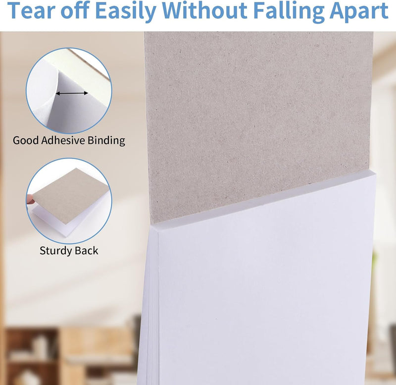 Note Pads 4x6 Inch, 6 Pack Blank Scratch Pads, 50 Sheets Per Memo Pad for Writing, White Pad of Paper Suit for Home, Office and School, Tear off Notepad, Small Server Notebook