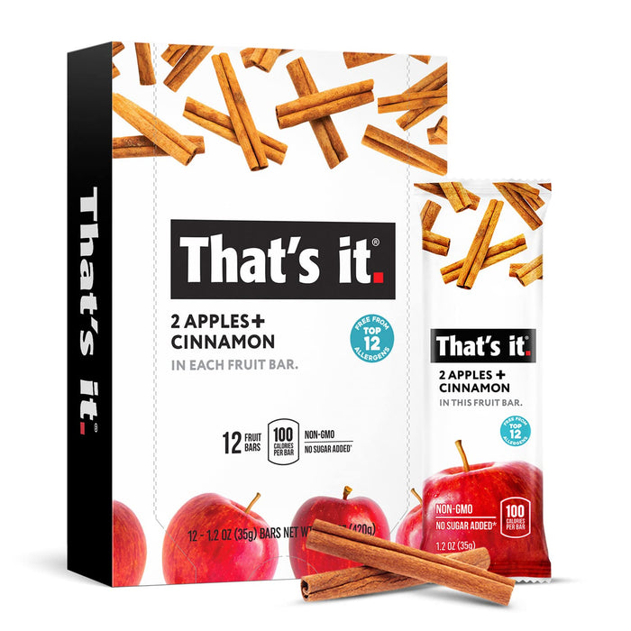 That's it. Apple + Coconut 100% Natural Real Fruit Bar, Best High Fiber Vegan, Gluten Free Healthy Snack, Paleo for Children & Adults, Non GMO No Added Sugar, No Preservatives Energy Food (12 Pack)