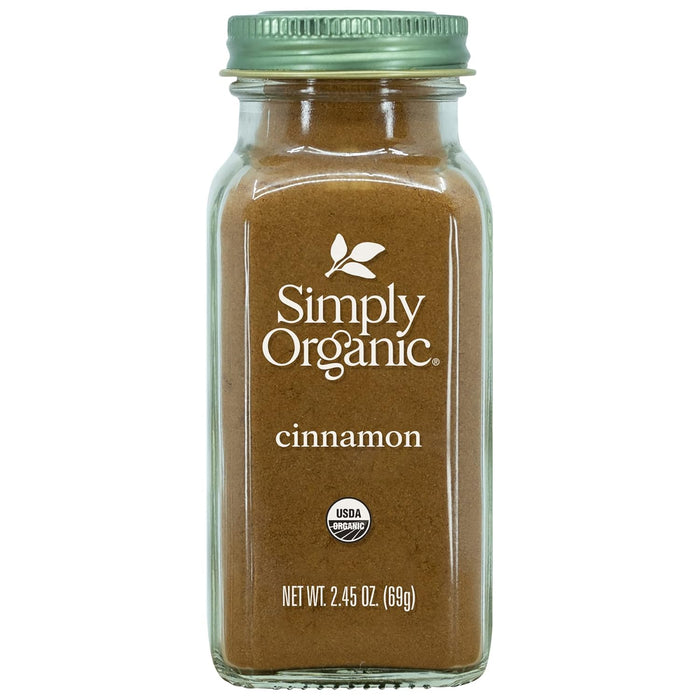 Simply Organic Ground Cinnamon, 2.45 Ounce Bottle, Gourmet Quality Cinnamon, Full Balanced Spicy Flavor, Kosher