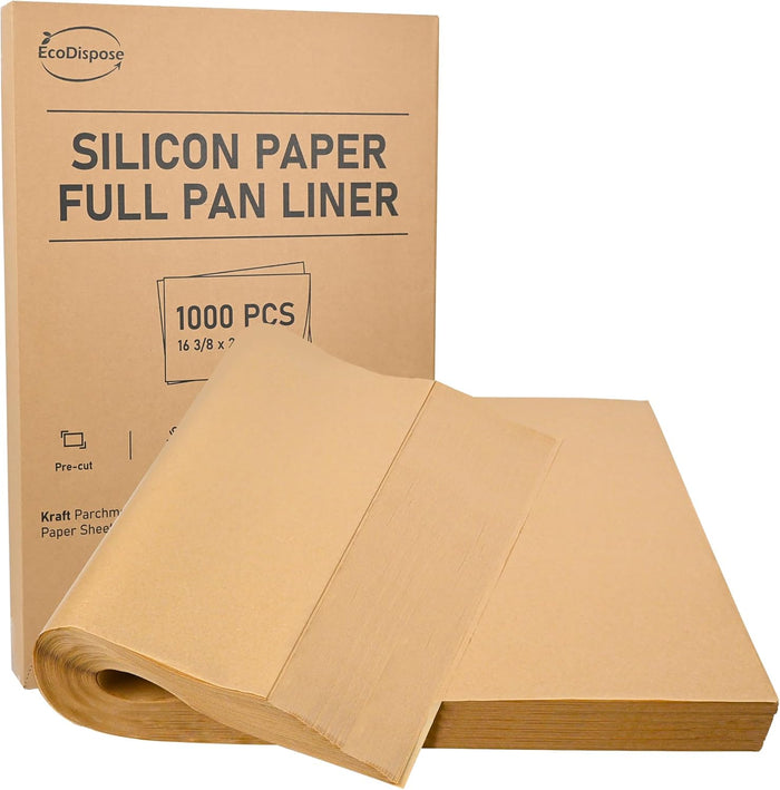 1000 Pcs, 16-3/8" x 24-3/8" Non-Stick Precut Parchment Paper Baking Sheets Full Pan liner for Bake (White)