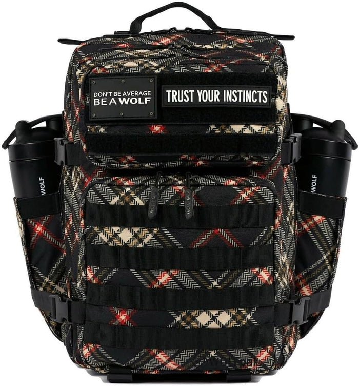 WOLFpak 35L Athletic Gym Backpack - Durable 1000D Waterproof Oxford Material with MOLLE Webbing, Laptop Pocket & Dual Cup Holders, Durable Fitness/Travel/Military Daypack (Black Neon Pink)