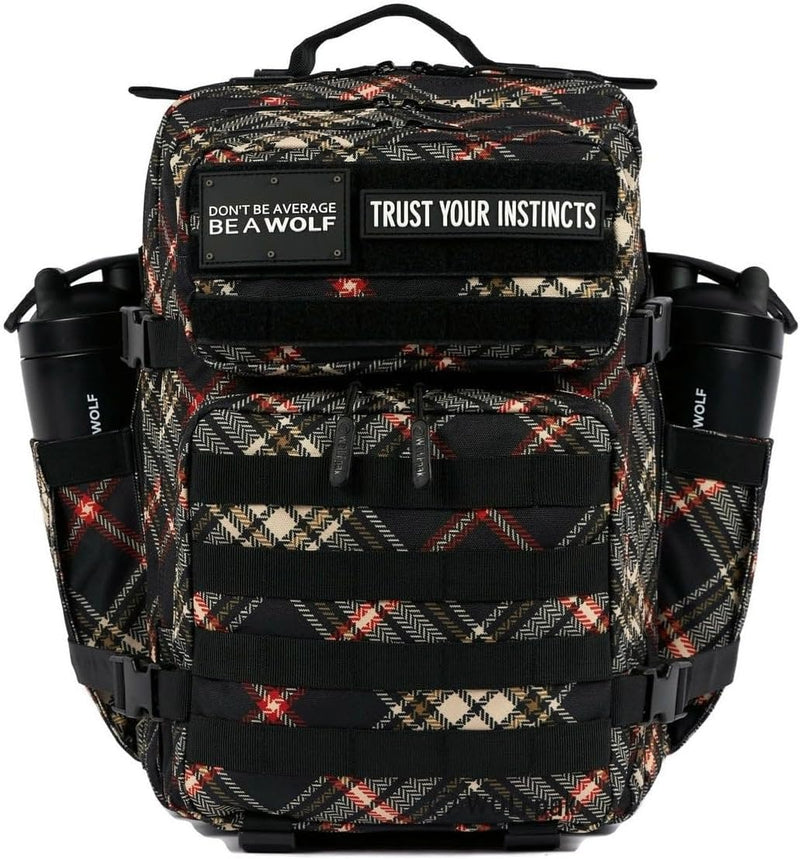 WOLFpak 35L Athletic Gym Backpack - Durable 1000D Waterproof Oxford Material with MOLLE Webbing, Laptop Pocket & Dual Cup Holders, Durable Fitness/Travel/Military Daypack (Black Neon Pink)