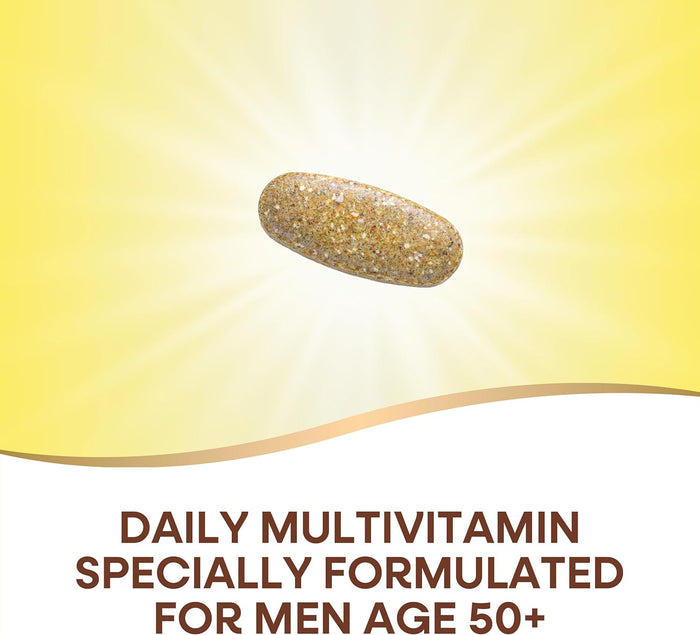 Nature's Way Alive! Men’s 50+ Daily Ultra Multivitamin, High Potency Formula, Supports Healthy Brain, Eyes & Heart*, with Methylated B12, Gluten-Free, 60 Tablets (Packaging May Vary)