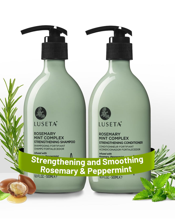 Luseta Blue Shampoo & Conditioner Set - Color Brightening for Brassy and Brunette Treated Hair, Revive Cool Tones, 2x 16.9oz