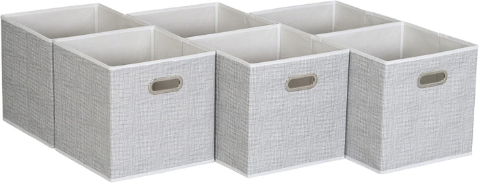 Household Essentials, Black Mix 6 Pack Fabric Storage Bins with Handle