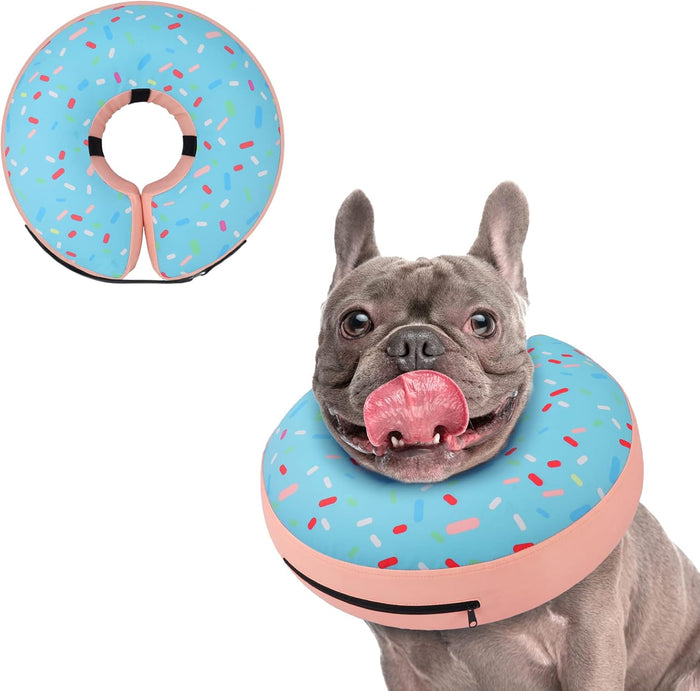 Supet Inflatable Dog Cone Collar Alternative After Surgery, Doggie Neck Donut Collar Recovery ECollar, Soft Dog Cone for Small Medium Large Dogs